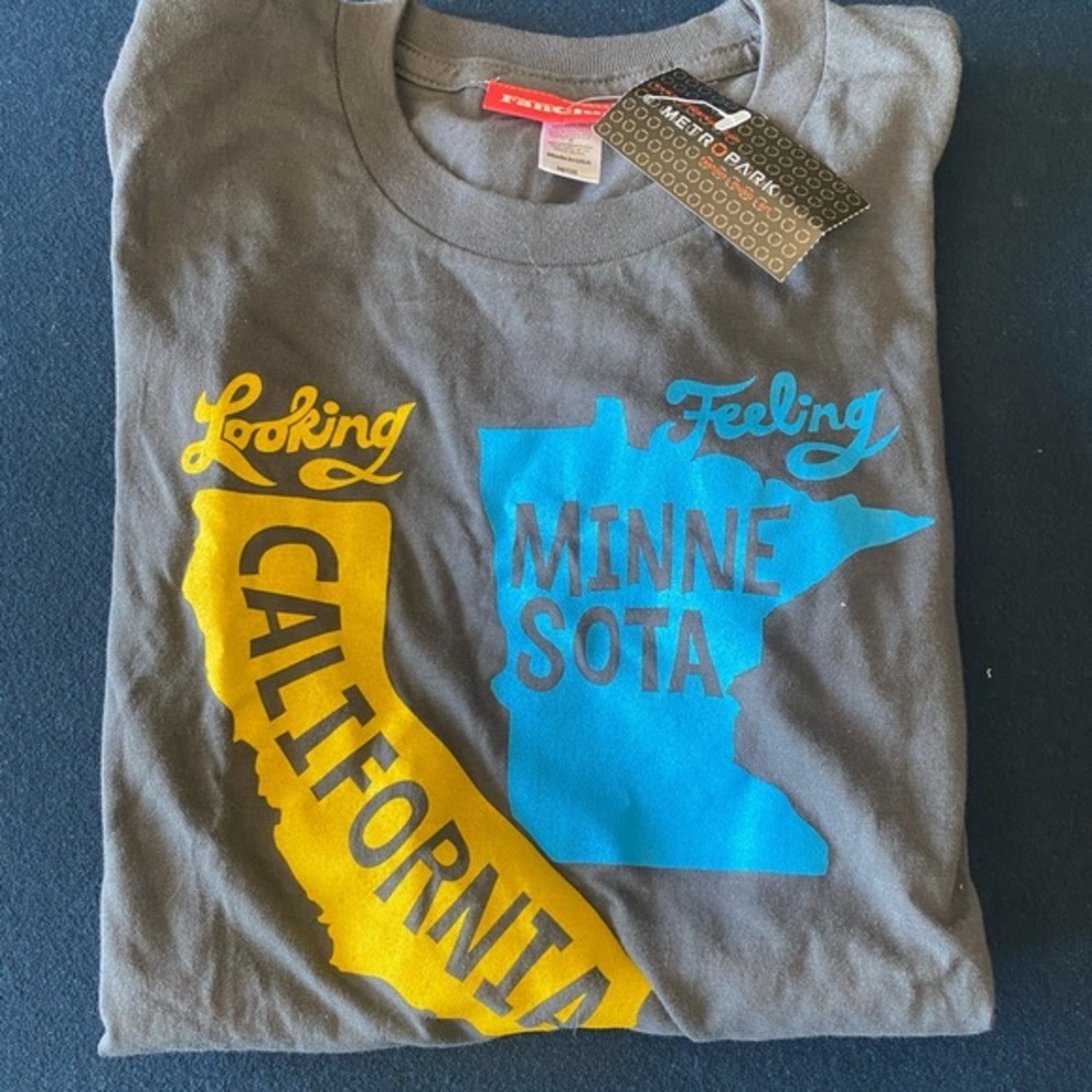 METROPARK tee! Made in🇺🇸!! " Looking California, feeling Minnesota " grey tee!